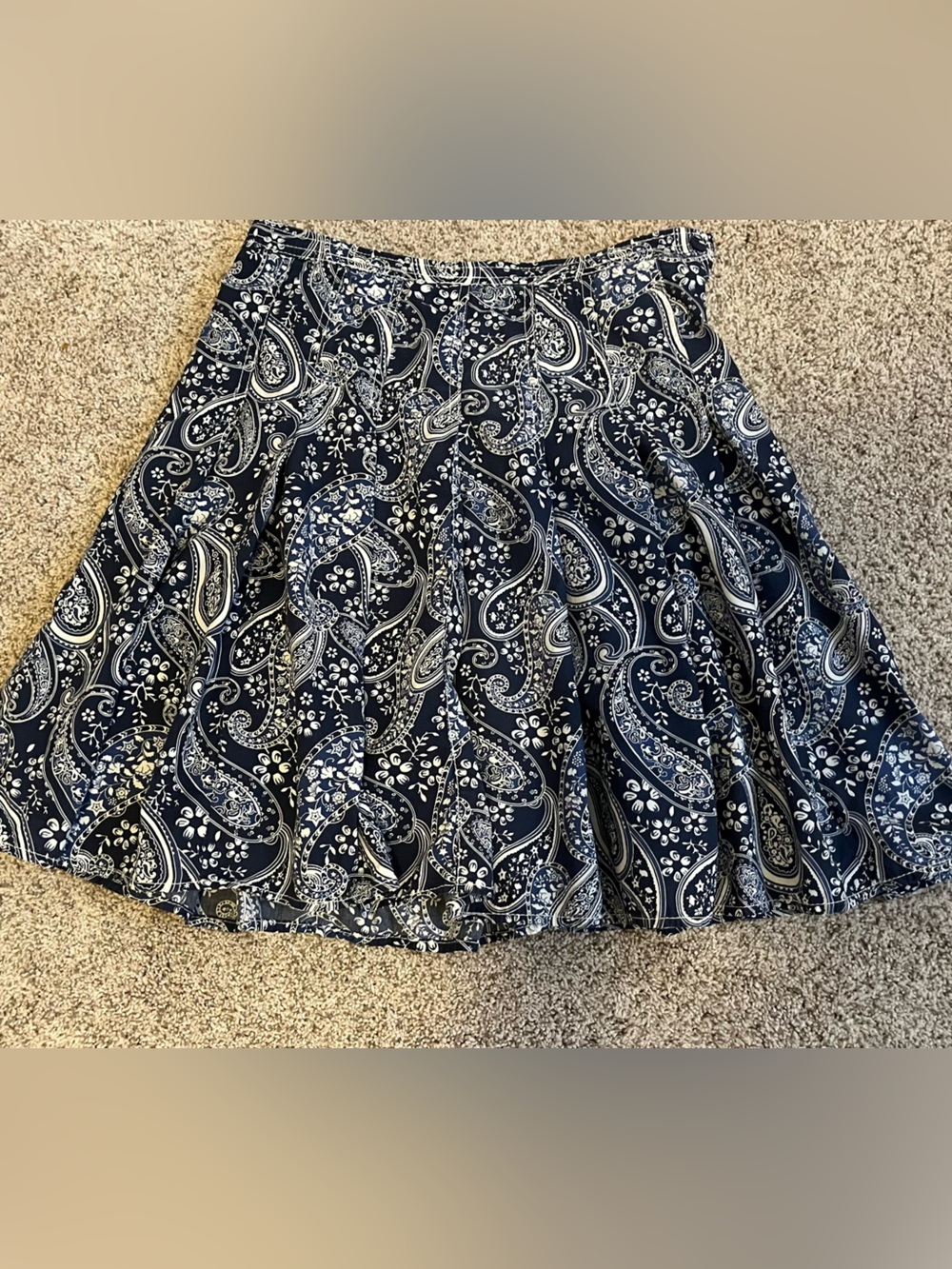 Tommy Hilfiger Navy Paisley Skater Skirt
